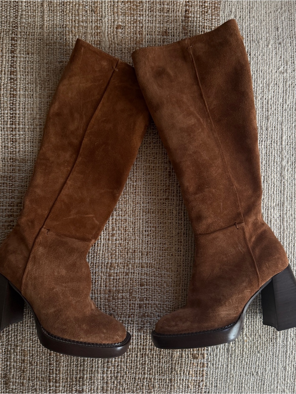 Sezane Brown Suede Tall Women's Boots